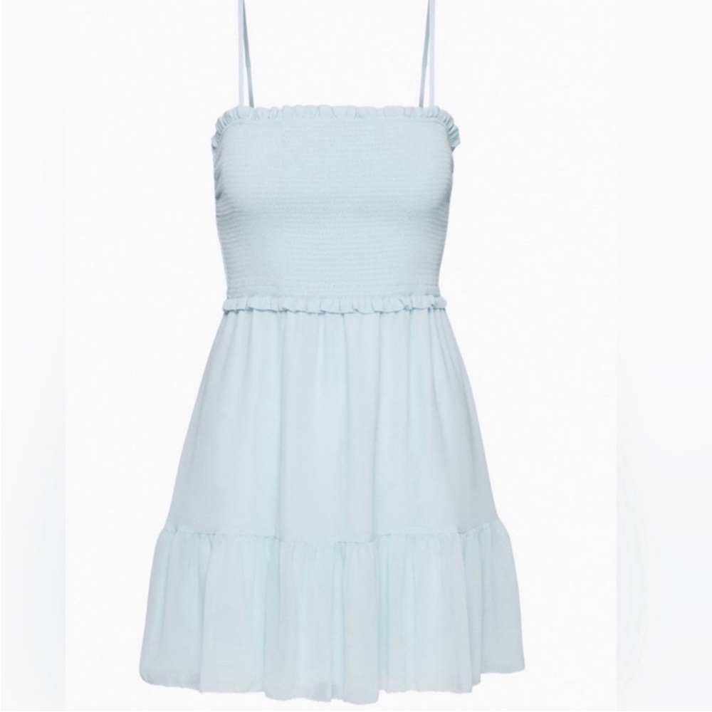 Aritzia Wilfred Tempest Sleeveless Mini Dress in Heatwave Blue